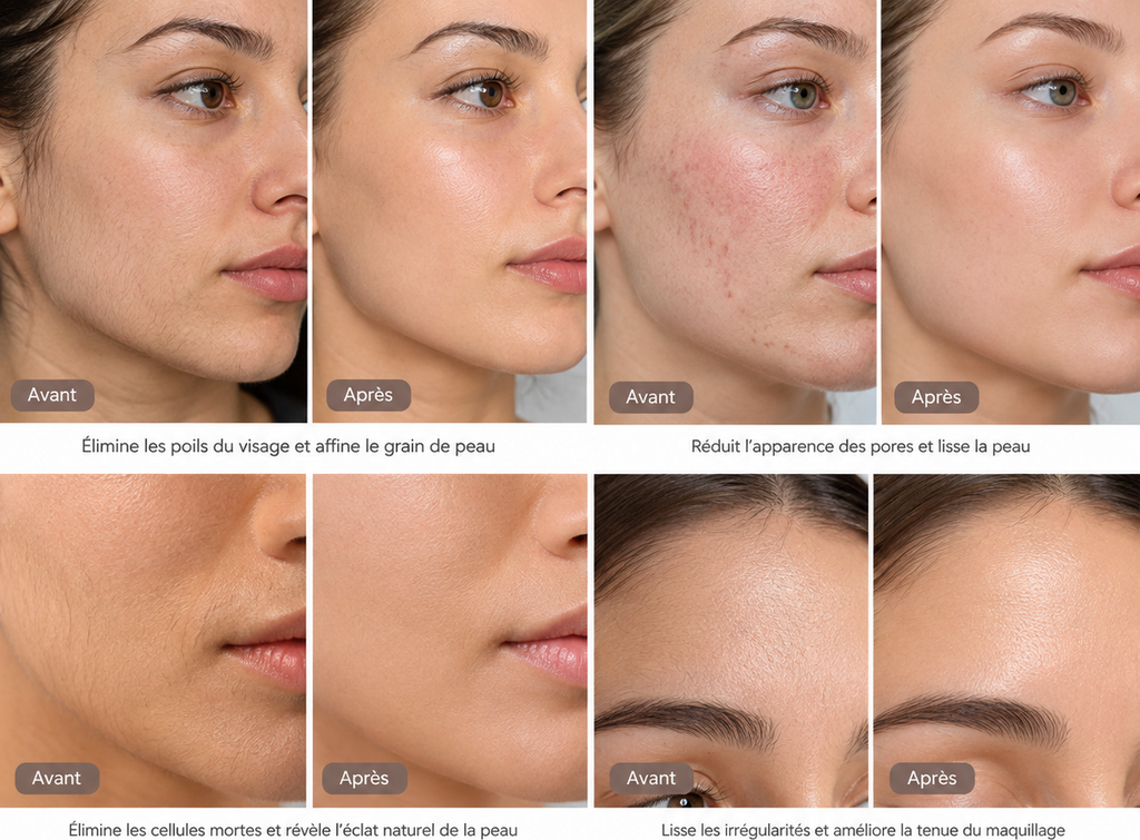 Dermaplaner rechargeable avec lumière LED intégrée