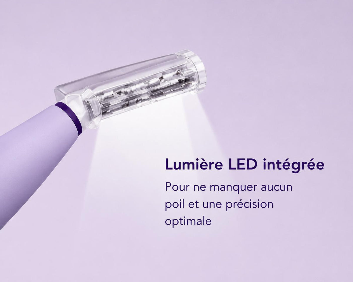 Dermaplaner rechargeable avec lumière LED intégrée